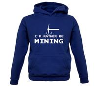 I'D Rather Be Data Mining - Bambini Felpa con Cappuccio Gamer Gioco Mio Fan Nerd