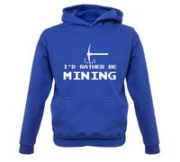 I'D Rather Be Data Mining - Bambini Felpa con Cappuccio Gamer Gioco Mio Fan Nerd