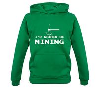 I'D Rather Be Data Mining - Bambini Felpa con Cappuccio Gamer Gioco Mio Fan Nerd