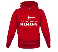 I'D Rather Be Data Mining - Bambini Felpa con Cappuccio Gamer Gioco Mio Fan Nerd