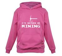 I'D Rather Be Data Mining - Bambini Felpa con Cappuccio Gamer Gioco Mio Fan Nerd