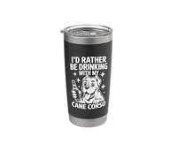 "I'd Rather Be Drinking With My Cane Corso, Funny Dog Lover Bicchiere termico in acciaio inox doppia parete