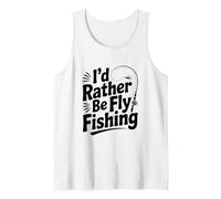 I'd Rather Be Fly Fishing Divertente Pesca Umorismo Pescatore Canotta