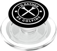 'I'd Rather Be Golfing' Funny Golf Tee with Crossed Tees PopSockets PopGrip per MagSafe