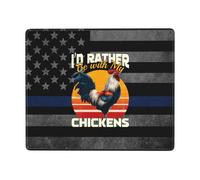 I'd Rather Be Home with My Chickens Tappetino Mouse Soffice Mousemat Base in Gomma Tappetini per Il Mouse per Casa Computer Laptop 25X30Cm