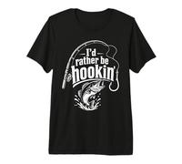 I'd Rather Be Hookin Funny Fishing Bass Angler Maglietta Premium