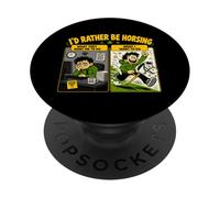 Id Rather Be Horsing Divertente Hobby Fuga a cavallo PopSockets PopGrip Adesivo