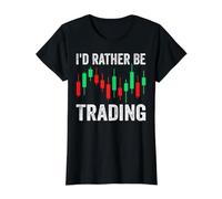 I'd Rather Be Trading Maglietta con Stampa Grafica Economica