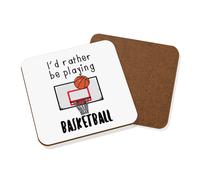 I'D Rather Essere Playing Basket Sottobicchiere - Divertente Sport