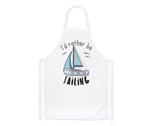 I'D Rather Essere Vela Chef Grembiule - Divertente Sport Barca Marinaio Cucinare