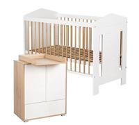 IDA - Set per bambini con cassettiera, 120 x 60 cm, colore: Bianco / Legno