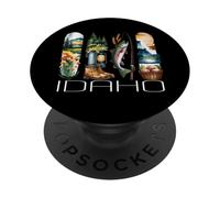 Idaho All'aperto, Pesca, Campeggio, Natura Stile Acquerello PopSockets PopGrip Adesivo
