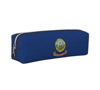 Idaho State Flag Print Unisex Pencil Case Pouch Office Travel Stationery Organizer Storage Bag, Argento, One Size, Organizer per borse