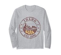 Idaho Vintage State 1890 - Camicia con grafica "Potatoes Farm" Maglia a Manica