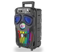 iDance Funky Skull FS400 Altoparlante portatile Bluetooth Party con effetti di luce LED, Super Bass & Funzione Karaoke