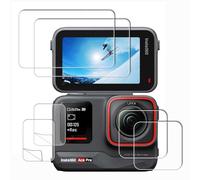 iDaPro [2Pcsper Vetro Temperato per Insta360 Ace Pro Pellicola Protettiva+[2Pcs] Pellicola protezione per obiettivo per AcePro Lente+[2 Pcs] PET (non vetro) Film Insta 360 Ace Pro Schermo anteriore