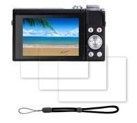 iDaPro [3Pcs per Vetro Temperato per Canon Powershot G7X Mark III/PowerShot V1 Pellicola Protettiva+[1Pcs] Cordino da mano, Durezza 9H, Antigraffio, Antibolla, Antimpronta, Ultrasottile
