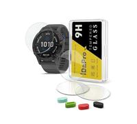iDaPro [4Pcs Vetro Temperato per Garmin fenix 6 Pro / 6/6 Sapphire/6 Pro Solar Pellicola Protettiv 4Pcs] tappi antipolvere in silicone,Vetro temperato,Durezza 9H,Antigraffio,Antibolla,Antimpronta