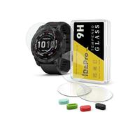 iDaPro [4Pcs Vetro Temperato per Garmin Fenix 7 / fenix 7 Sapphire Solar Pellicola Protettiv 4Pcs] tappi antipolvere in silicone,Vetro temperato,Durezza 9H,Antigraffio,Antibolla,Antimpronta