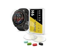 iDaPro [4Pcs Vetro Temperato per Garmin Fenix 8 AMOLED 47mm / Fenix 8 Solar 47mm Pellicola Protettiv 4Pcs] tappi antipolvere in silicone,Vetro temperato,Durezza 9H,Antigraffio,Antibolla,Antimpronta