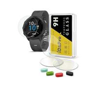 iDaPro [4Pcs] Vetro Temperato per Garmin Forerunner 245 Music / 245 Pellicola Protettiv 4Pcs] tappi antipolvere in silicone,Vetro temperato,Durezza 9H,Antigraffio,Antibolla,Antimpronta,Ultrasottile