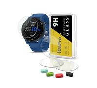iDaPro [4Pcs Vetro Temperato per Garmin Forerunner 255/255 Music 46mm Pellicola Protettiv 4Pcs] tappi antipolvere in silicone,Vetro temperato,Durezza 9H,Antigraffio,Antibolla,Antimpronta