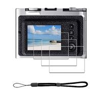 iDaPro per Vetro Temperato per Fujifilm Instax Mini EVO Instant Film Pellicola Protettiva [3Pcs]+Cordino per mano[1Pcs],9H, Antigraffio, Antibolla, Antimpronta, Ultrasottile