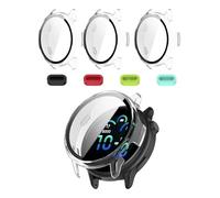 iDaPro per Vetro Temperato per Garmin Vivoactive 6 cover Pellicola Protettiva-[Trasparente] [3Pcs]+Tappi antipolvere in silicone[4Pcs],9H,Accessori per coperture frontali,Paraurti protettivo in PC