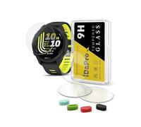 iDaPro Proteggi schermo per Garmin Forerunner 170/170 Music/70, Vetro 9H | 4 pezzi + 4 tappi + Scatola ABS. Durezza 9H, antigraffio, senza bolle, HD, anti-impronte, facile installazione.