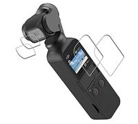 iDaPro Protezione obiettivo per DJI Osmo Pocket 2 / Pocket 1 [confezione da 2+2], Pellicola vetro temperato facile installazione