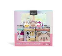 IDC INSTITUTE - Cofanetto Beauty - Set di 3 maschere per viso in tessuto e fascia in spugna - Maschere per viso animali - Set SPA Relax - Confezione regalo ragazza - Regalo donna