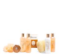 Idc Institute Scented Bath Bronze Paper Box 8 pz Shower gel Shower Gel + Body Lotion + Bubble Bath + Scrub + Bath Salts + Sponge + Hand Cream + Puff Cofanetto