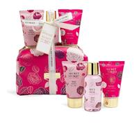 IDC Institute Secret Stories Wash Bag Set con Shower Gel, Body Lotion, Shampoo e Beauty Bag