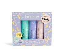 IDC ISTITUTE - Trio di Balsamo per labbra Candy - Idratazione gourmet e comfort duraturo, sapori fragola, marshmallow e mirtillo, da donna