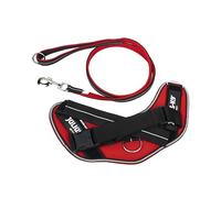 IDC Powair Bundle - Pettorina IDC Powair, Taglia: M/0, Rosso + Guinzaglio IDC Powair, Taglia: 1,2 m con maniglia e moschettone grande, Rosso