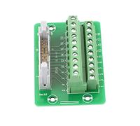 IDC20P Morsettiera 20 Pin Maschio con Connettore a Scatto per PLC, Breakout Board con Supporto Montaggio Guida DIN, Verde, 7x5x3.5cm