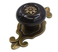 IDDCMWNB 2/4/8 eleganti maniglie in ceramica - manopole floreali for cucina e guardaroba, piastra posteriore in lega di zinco(8sets -1)