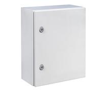 IDE GN504020 Armadio porta opaco con placca, grigio, 500 mm x 400 mm x 200 mm