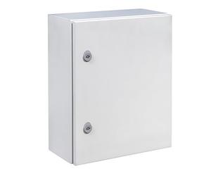 IDE GN504020 Armadio porta opaco con placca, grigio, 500 mm x 400 mm x 200 mm