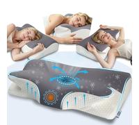 IDEA Cuscino Cervicale, Cuscino Antirussamento Memory Foam, Cuscino Ortopedico Cervicale per Dormire, Cuscini Ergonomico per Migliorare la qualità del sonno, 65x40x11/14 cm