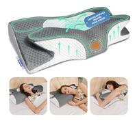 IDEA Cuscino Cervicale, Cuscino Memory Foam, Cuscino Ortopedico Cervicale per Dormire, Cuscini Ergonomico Antirussamento per Migliorare la qualità del sonno, 65x35,6x12/13,6cm