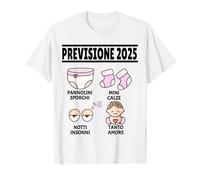 Idea Divertente Annunciare Gravidanza Premaman - Camicia Unisex Adulti, Scollo a V, Manica con Doppia Cucitura, Small, Bianca, Annuncio Gravidanza Originale
