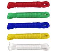 IDEA HOME Filo per Bucato CRISTAL 20 M, Resistente agli Strappi, per la Casa, il Giardino - Cavo Stendibiancheria per la Biancheria in Anima in Poliestere e Rivestimento in Plastica, Multicolore