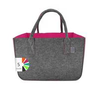 LEVIATAN Borsa Shopper in Feltro | Grande 30 Litri | Multifunzionale | Borsa Della Spesa XXL | Cesto Pieghevole | Borsa per Legna da Ardere | Cesto per Abigliamento | Borsa per Giocattoli | Lampone