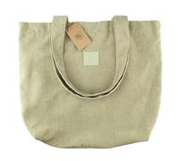 IDEA HOME Manhattan Borsa in Velluto a Coste 45x40 cm con Chiusura Magnetica e Doppi Manici - Borsa Shopper Elegante e Resistente per l’uso Quotidiano, Verde Oliva