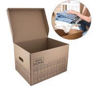 IDEA HOME Movebox - Set di 12 scatole portaoggetti in cartone con coperchio, molto robusto, con capacità di carico di 30 kg, dimensioni: 431 x 333 x 294 mm