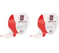 IDEA HOME Nastro Segnaletico in Polietilene LDPE 50 m x 48 mm - Nastro di Sicurezza Rosso e Bianco per Delimitazione di Aree di Sicurezza, Alta Visibilità (Confezione da 2)