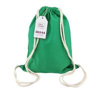IDEA HOME Sacca in Cotone da Palestra - Sacca con Coulisse 36x44 cm 250g/m² - Sacca Zainetto da Dipingere - Borsa da Palestra Cotone Riutilizzabile per Sport e Viaggi, Verde