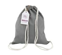 IDEA HOME Sacca in Cotone da Palestra - Sacca con Coulisse 36x44 cm 250g/m² - Sacca Zainetto da Dipingere - Borsa da Palestra Cotone Riutilizzabile per Sport e Viaggi, Grigio