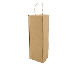 IDEA HOME Sacchetti per Bottiglie in Cartone Ondulato 6 Pezzi, Sacchetti Regalo Resistenti con Manici, Sacchetti Regalo in Kraft Naturale per Vino, Natale, Compleanni, San Valentino, 111x95x320mm
